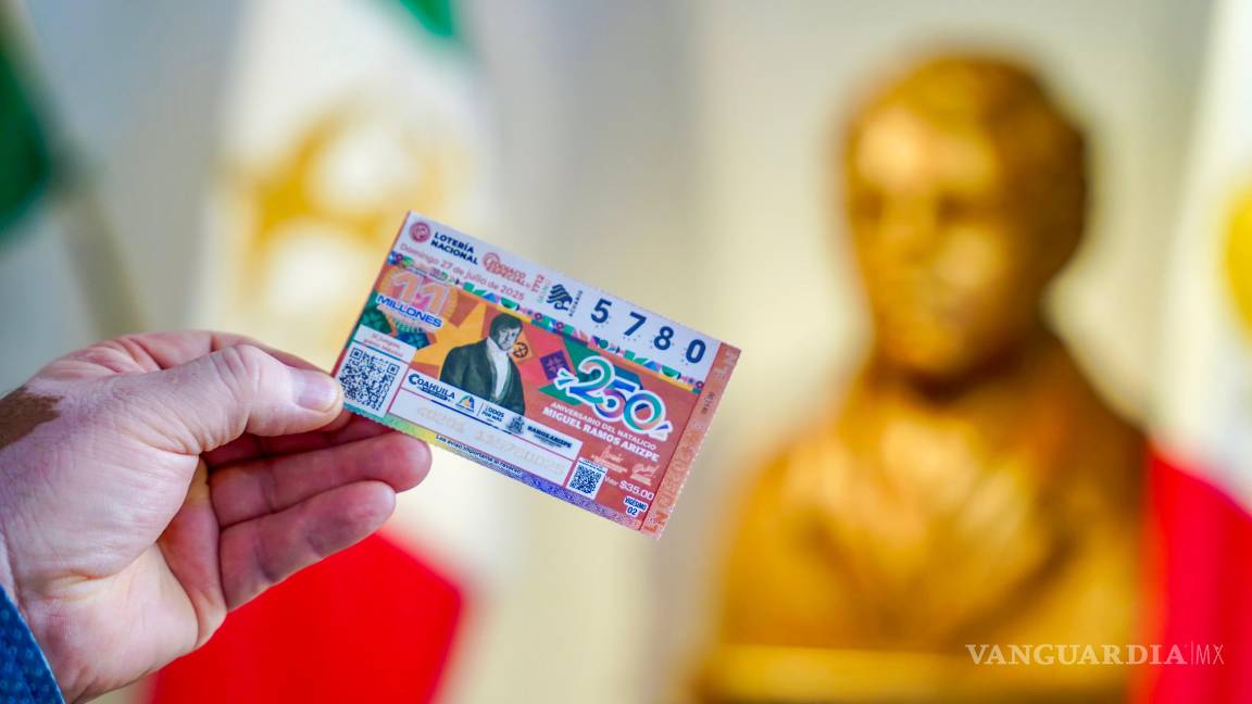 ¡Orgullo coahuilense! Presentan billete de lotería conmemorativo de Miguel Ramos Arizpe