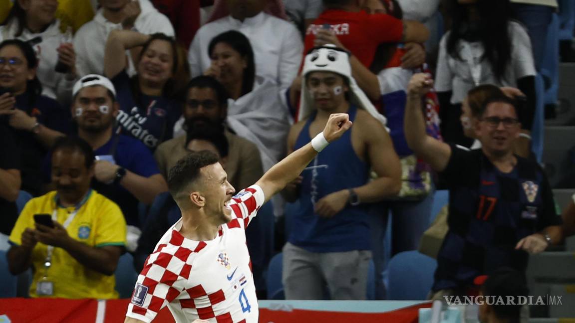 $!Ivan Perisic de Croacia celebra su gol en los Octavos de Final.