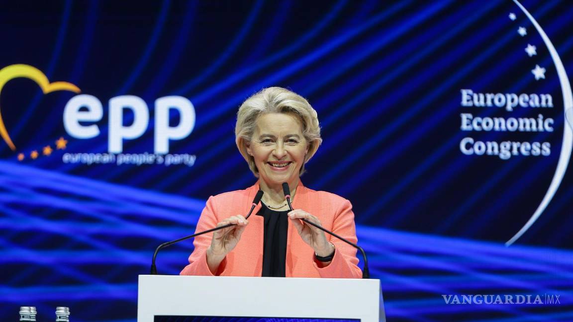 $!La presidenta de la Comisión Europea, Ursula von der Leyen, en la inauguración del 16º Congreso Económico Europeo (CEE) en Katowice, Polonia.