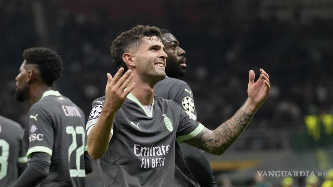 Pulisic anota gol olímpico y lleva al Milan a la victoria en la Champions League