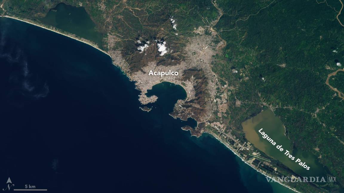 Antes y después: NASA muestra en imágenes la devastación por el paso de ‘Otis’ en Acapulco