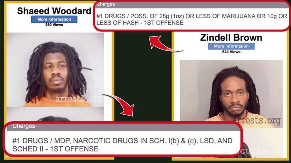 $!Había condenas por delitos relacionados con drogas contra Brown y Woodard