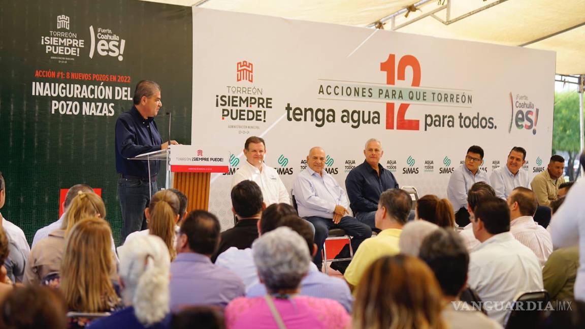 Inauguran Miguel Riquelme y Román Cepeda pozo de agua en Ciudad Nazas, Torreón