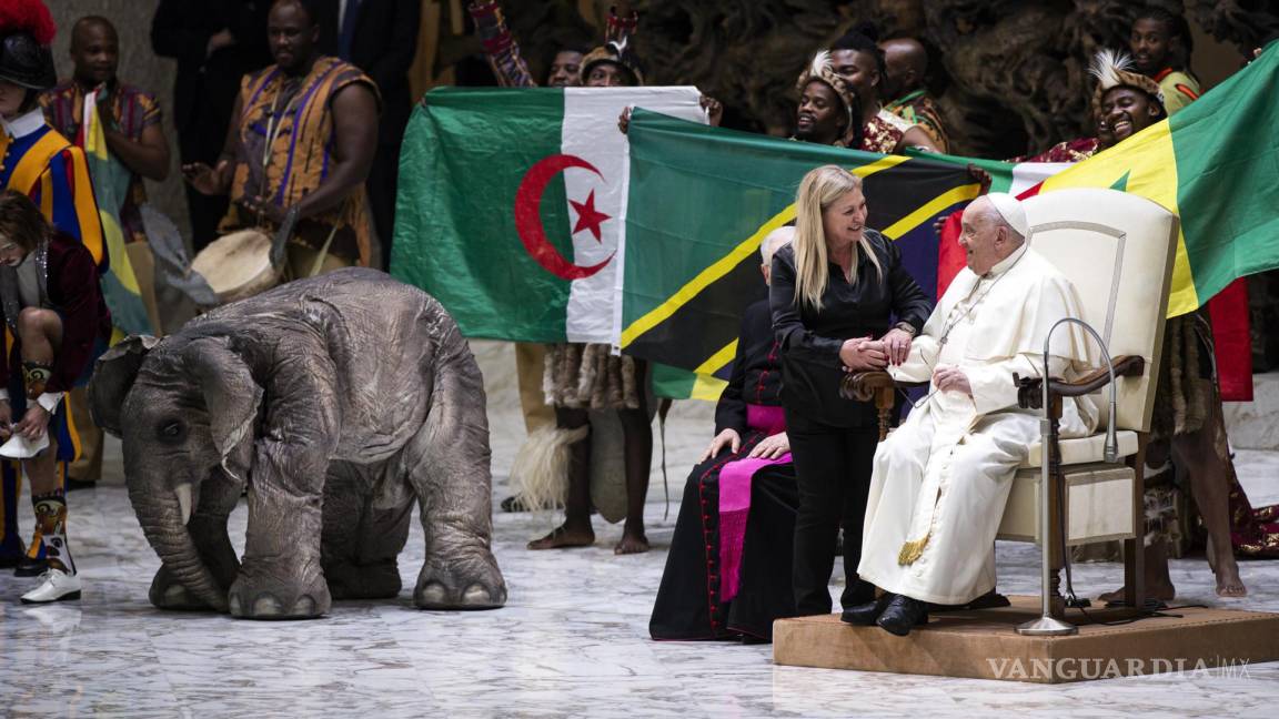 Dos elefantes robóticos y un circo son los protagonistas en la audiencia general del papa Francisco