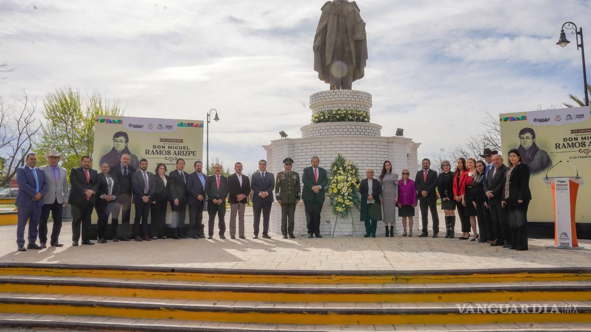 Ramos Arizpe honra a Miguel Ramos Arizpe en el 250 aniversario de su natalicio