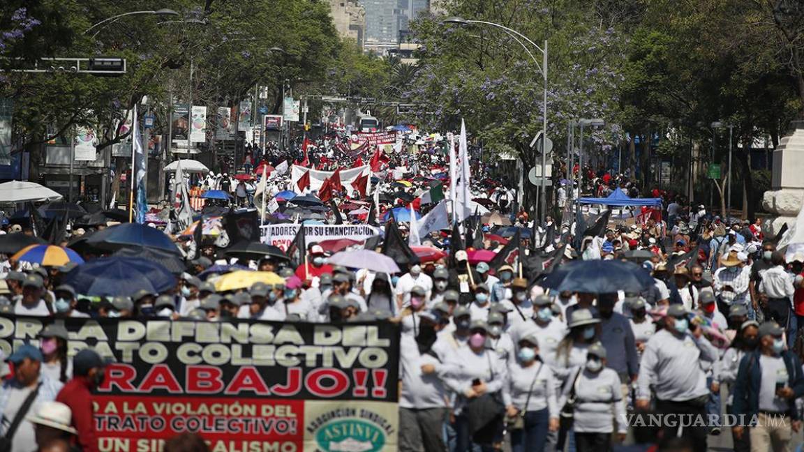 $!Vuelven las marchas en el Día del Trabajo; mejores salarios y condiciones laborales, demandan en los estados
