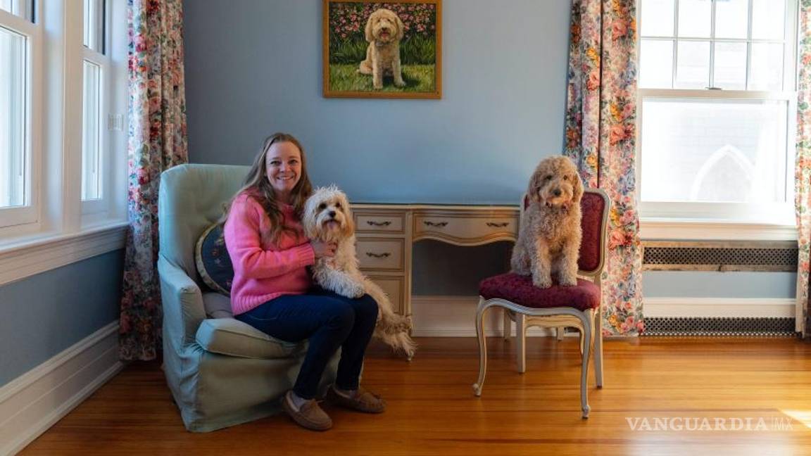 $!Lindsay Lamb con sus perros Lulu y Murphy, que accidentalmente comieron porros mientras caminaban, en su casa de Brooklyn.