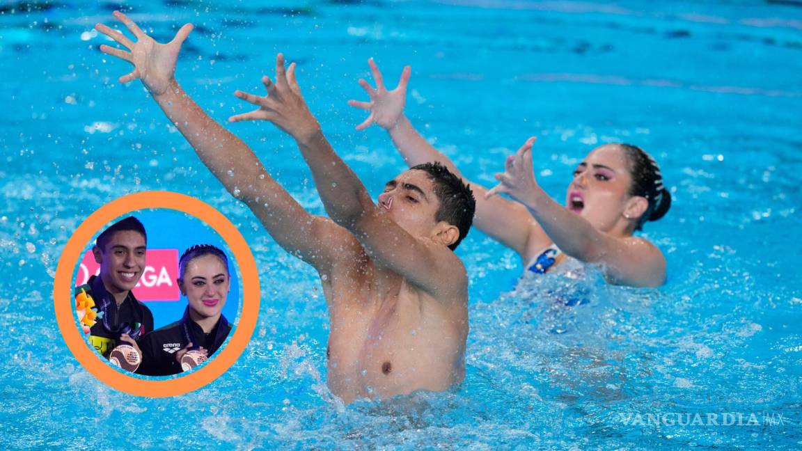 ¡Al ritmo de ‘La Llorona’! Trinidad Meza y Diego Villalobos se llevan el bronce en Doha en natación artística