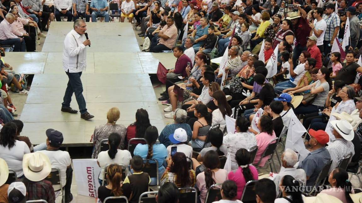 Adán Augusto, en asambleas populares en La Laguna, promete mantener apoyo social
