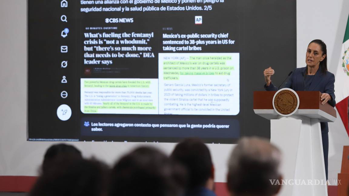 Revira Claudia Sheinbaum a Trump: Claro que no le tenemos miedo al narco