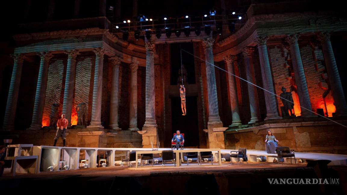 $!Un momento de la puesta en escena de la obra Antígona en la 66 Edición del Festival Internacional de Teatro Clásico de Mérida, en 2020.