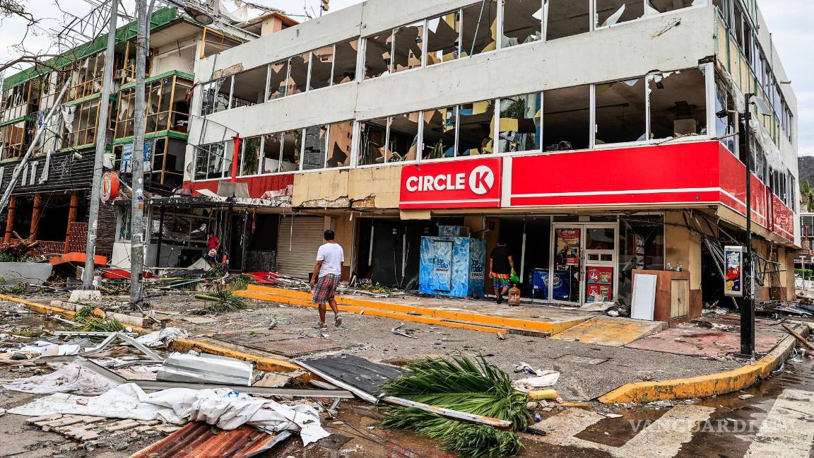 $!Comercios afectados por el paso del huracán Otis en el balneario de Acapulco, en el estado de Guerrero, México.