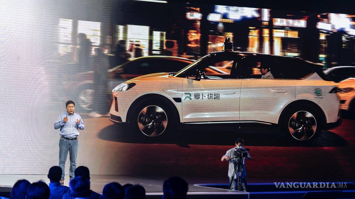 $!Wang Yunpeng, jefe de la unidad de conducción autónoma de Baidu, en un evento de la empresa en Wuhan, China