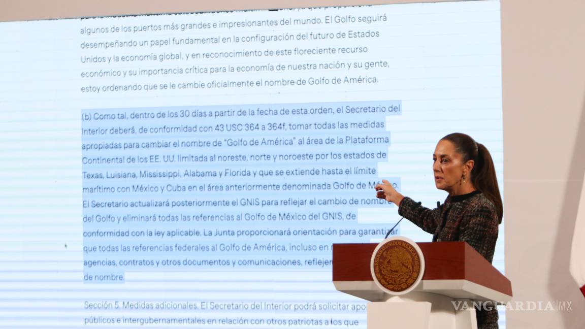 Pese a cambio en Google, ‘el Golfo de México sigue siendo el Golfo de México’: Claudia Sheinbaum