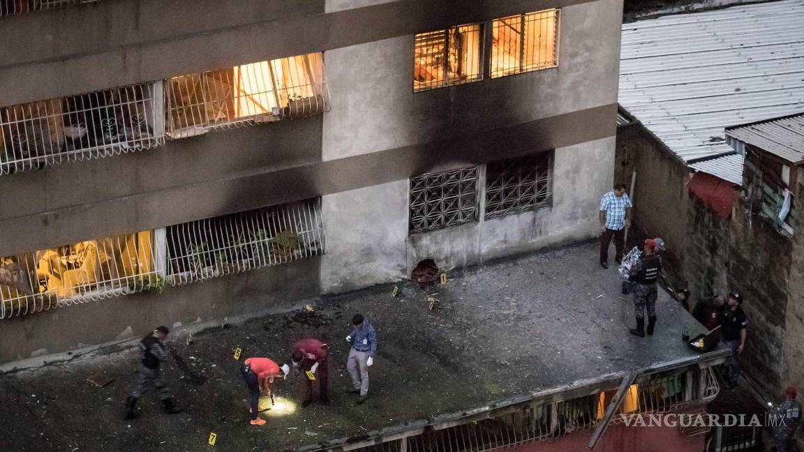 $!4/08/2018. Detectives recopilan evidencias de la explosión de un dispositivo volador, usado para un atentado al presidente venezolano Nicolás Maduro.