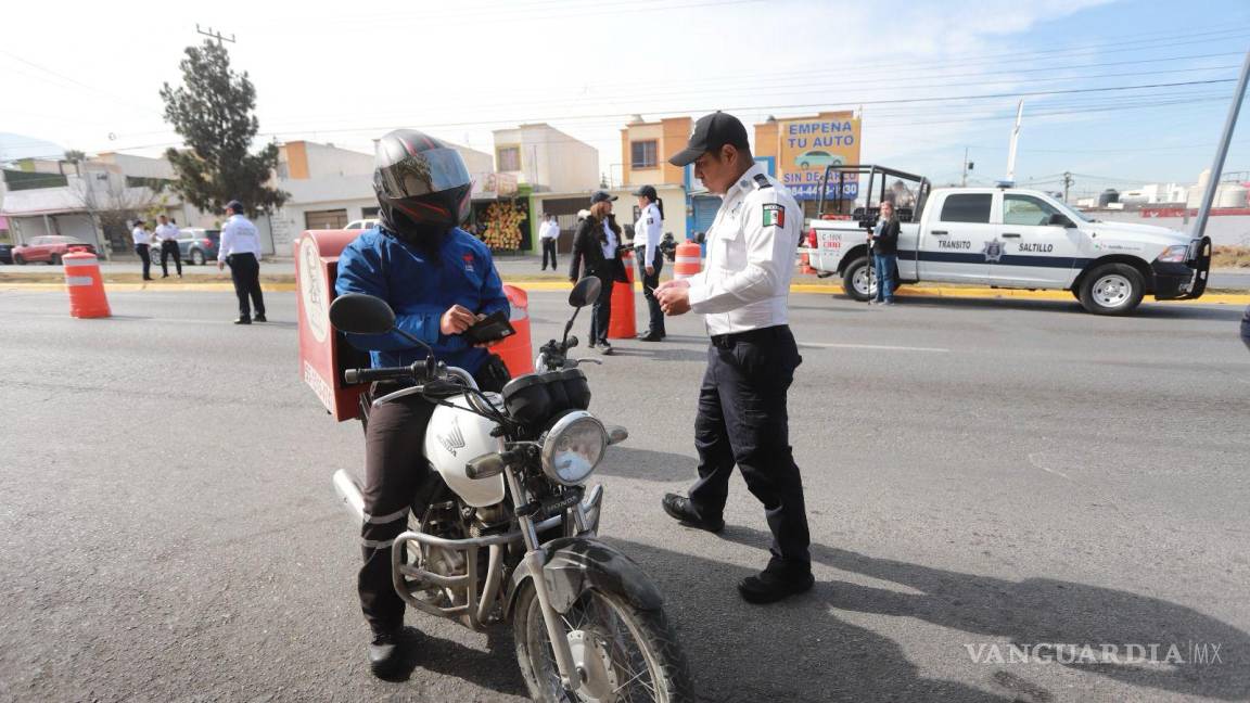 Refuerzan medidas de seguridad vial para motociclistas en Saltillo