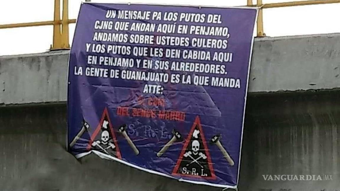 $!Cártel Santa Rosa de Lima cubre a Guanajuato con narcomantas... asesinan a 4 policías en Celaya