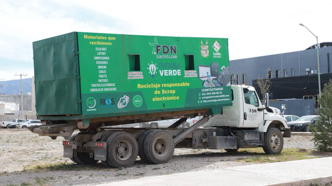 Reubican en el sector norte de Saltillo el contenedor para desechos electrónicos