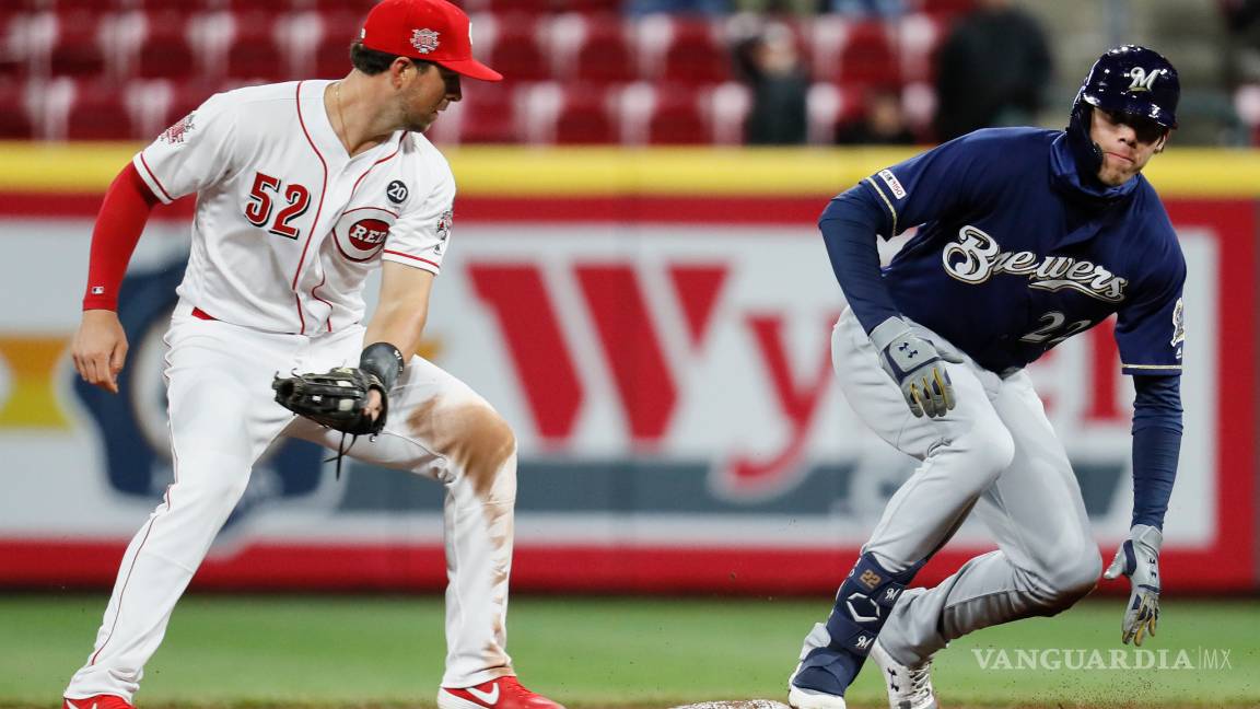 $!Christian Yelich rompe racha de jonrones pero ayuda a los Brewers para vencer a los Reds