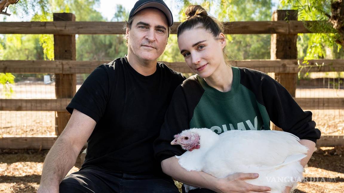 Joaquin Phoenix y Rooney Mara invitan a la gente a adoptar, no a comer pavos este Día de Acción de Gracias