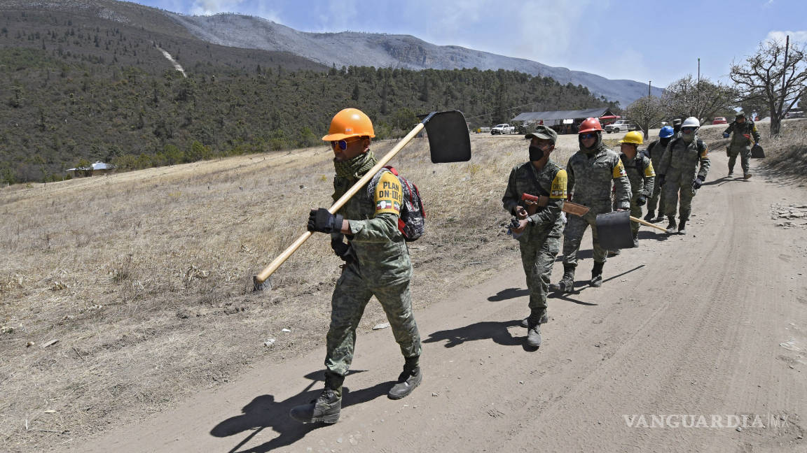 Brigadistas luchan contra el fuego en la sierra de Arteaga por más de 12 horas al día