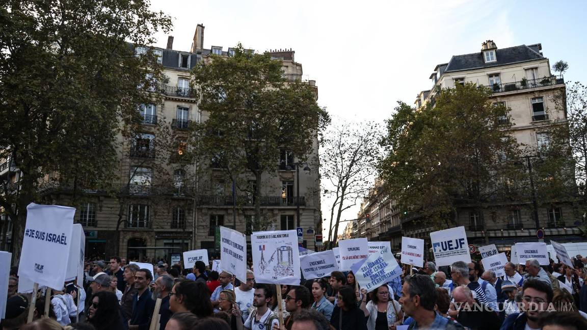 $!La gente se reúne para una manifestación en apoyo de Israel en París, Francia.