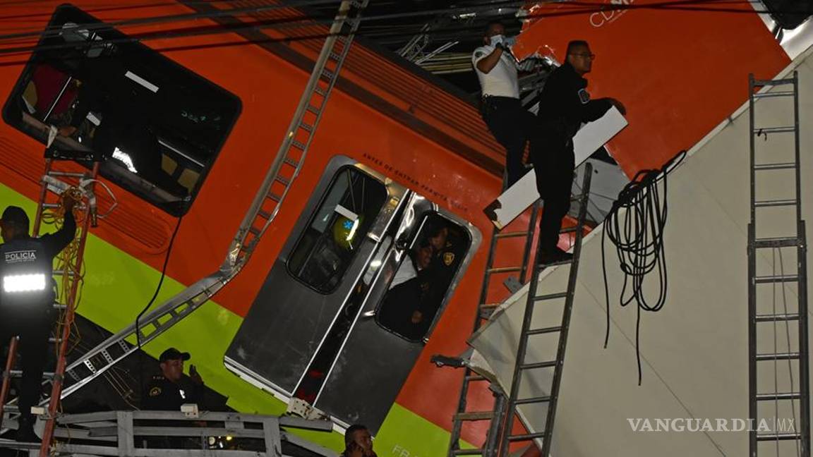 $!Imágenes del desplome en el metro en CDMX