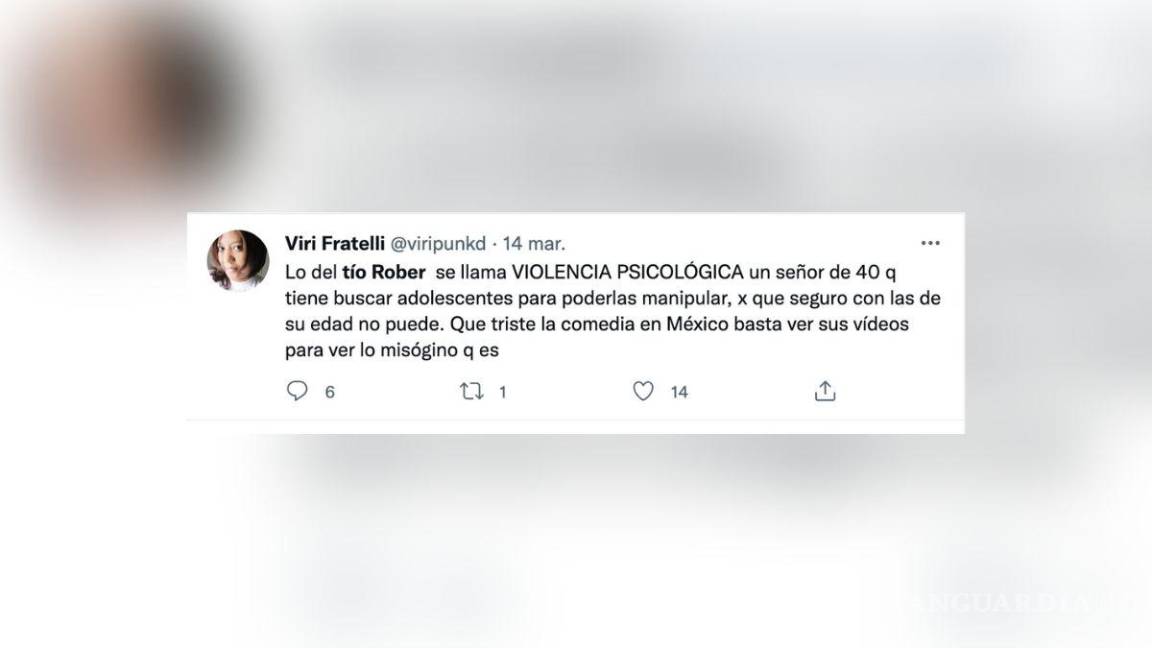 $!Los usuarios en redes sociales reprobaron las acciones del comediante, pues él era 20 años mayor que Sofía Díaz.