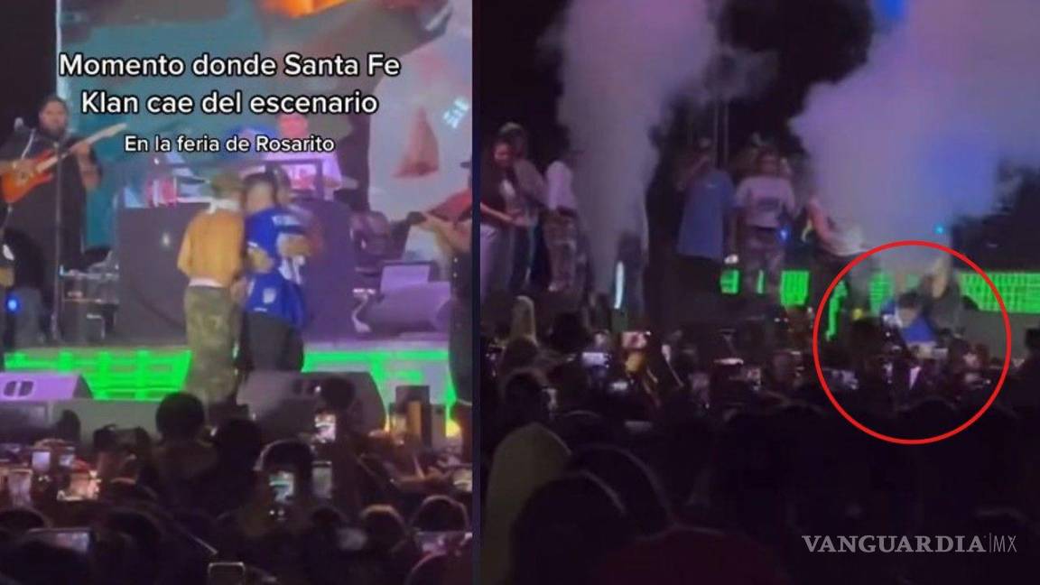 “Se cayó, perro”: Santa Fe Klan sufre accidente en pleno concierto (video)