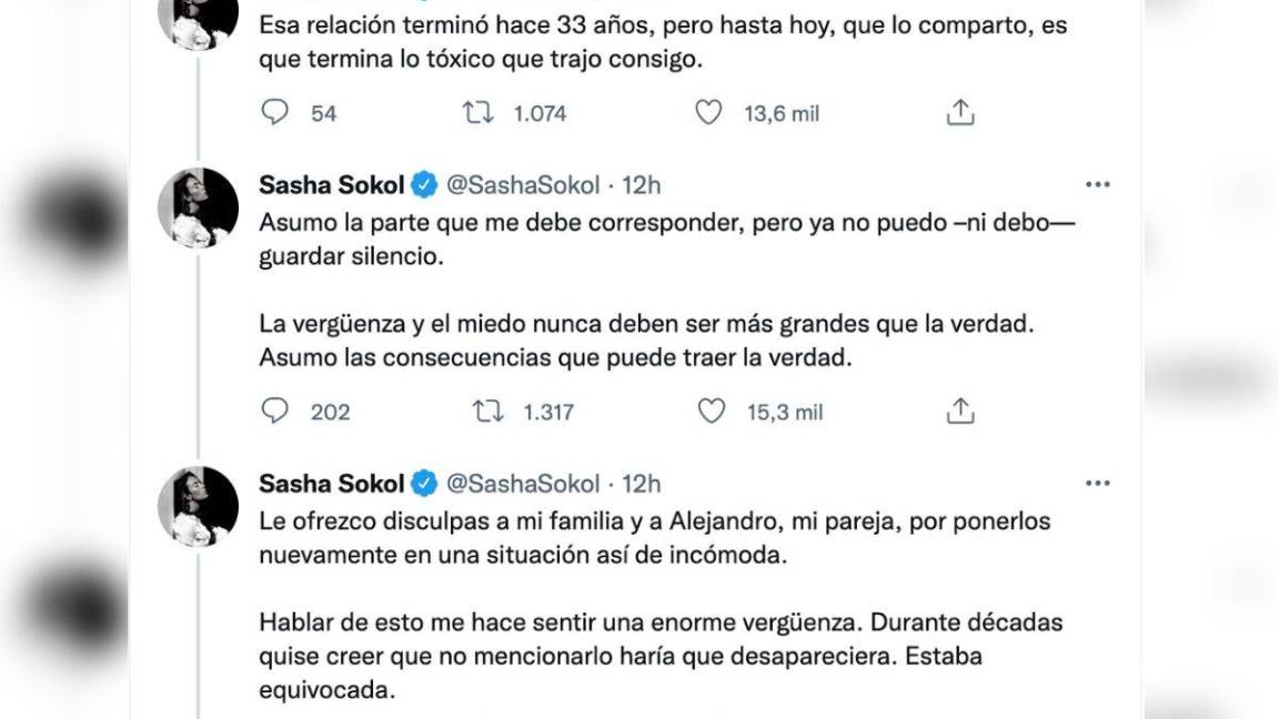 $!Sasha ofreció una disculpa y aseguró que pensó que algún día “el tema desaparecería”.