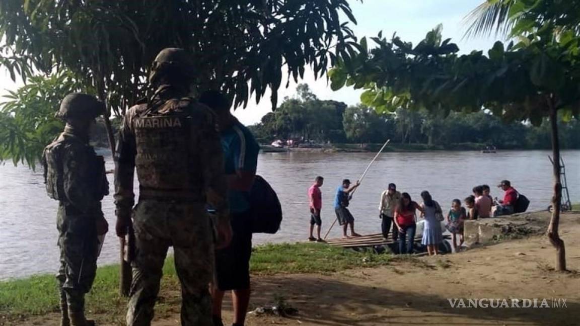 Impide la Marina paso de los migrantes en el Río Suchiate