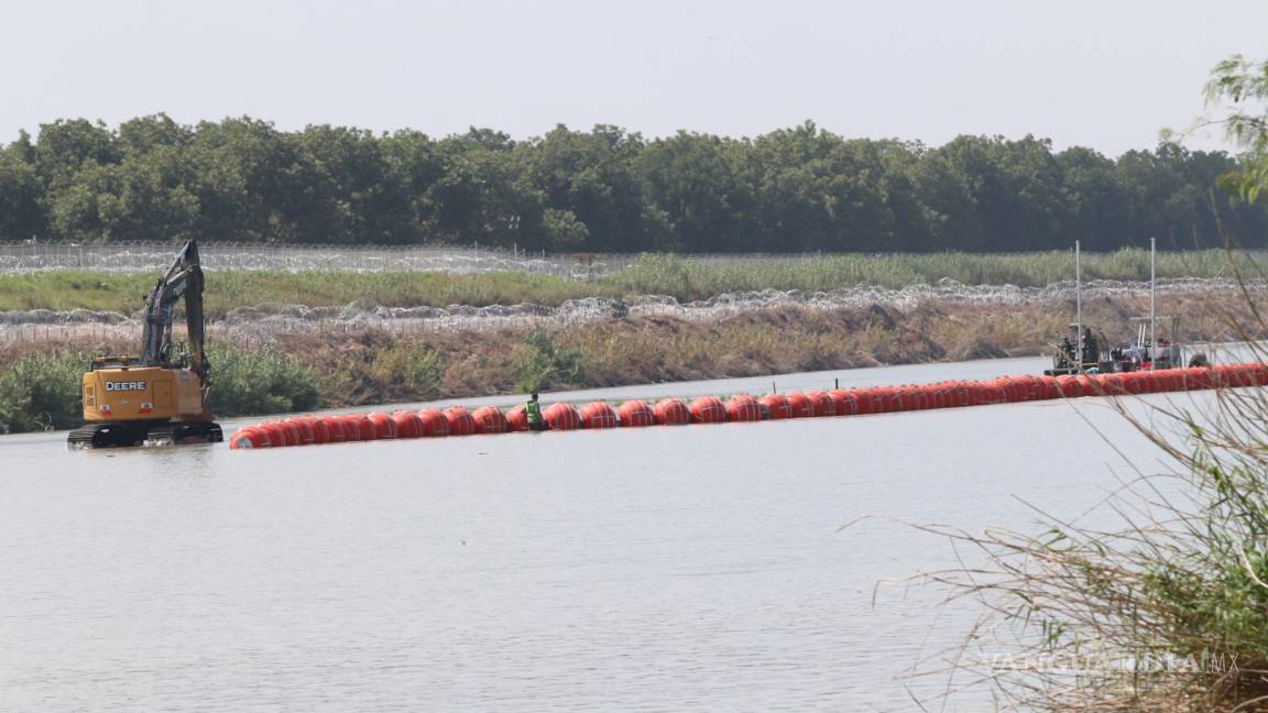 Instalados más de 300 metros de boyas en el río Bravo; buscan desalentar cruce de migrantes