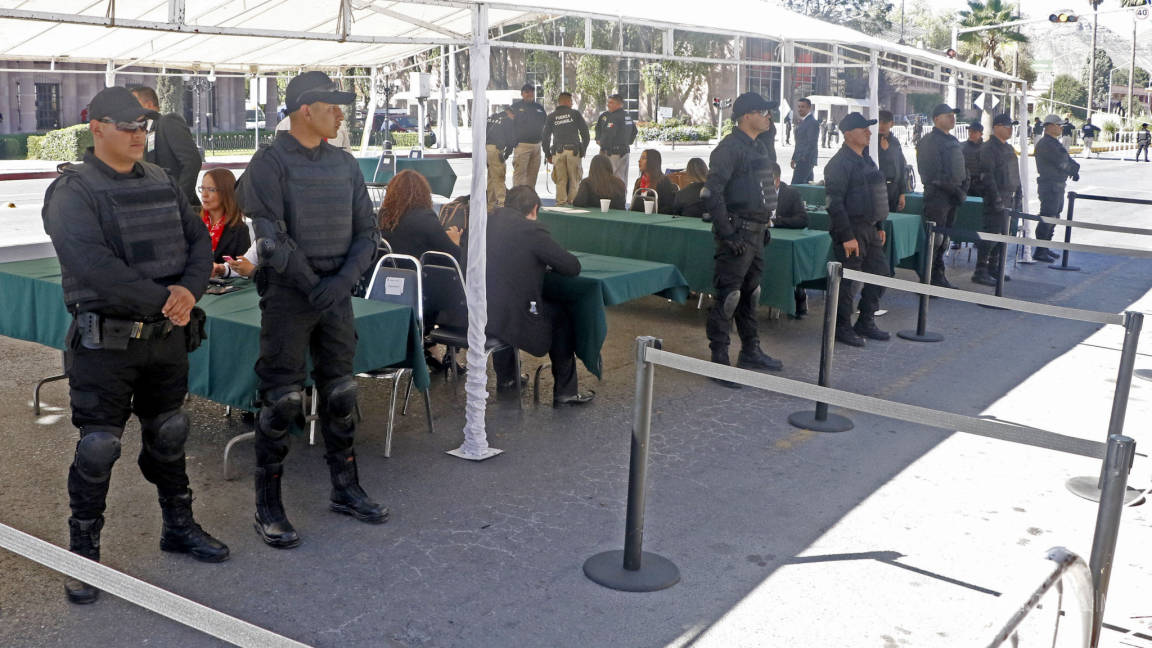Impresionante despliegue policiaco por informe del Gobernador de Coahuila