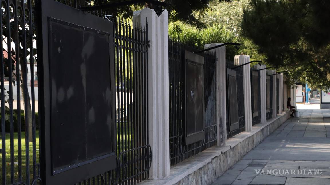 $!En abandono la galería urbana de las rejas del Ateneo Fuente en Saltillo