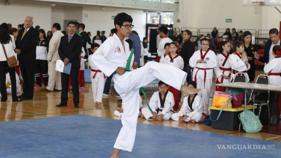 Cientos de taekwondoínes salen al tatami