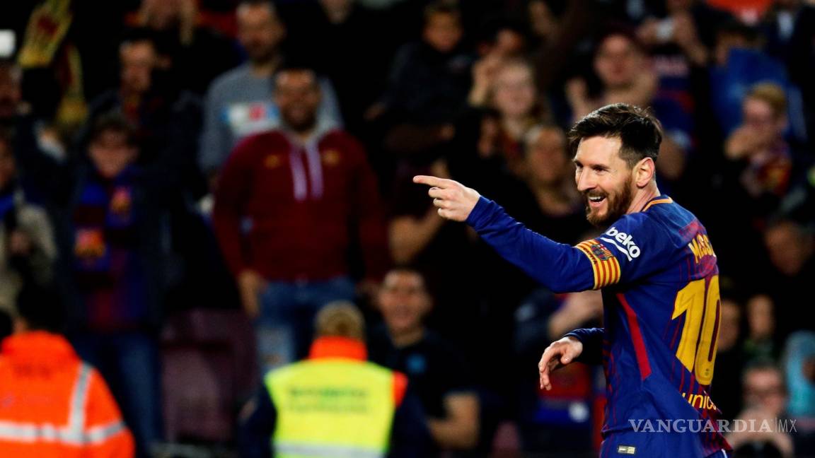 Un día más en la 'oficina' para Messi, anota tres y el Barcelona rompe récords