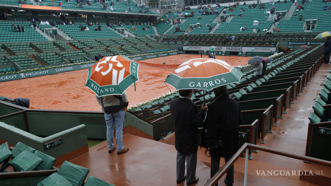Lluvia frena jornada del lunes en Roland Garros