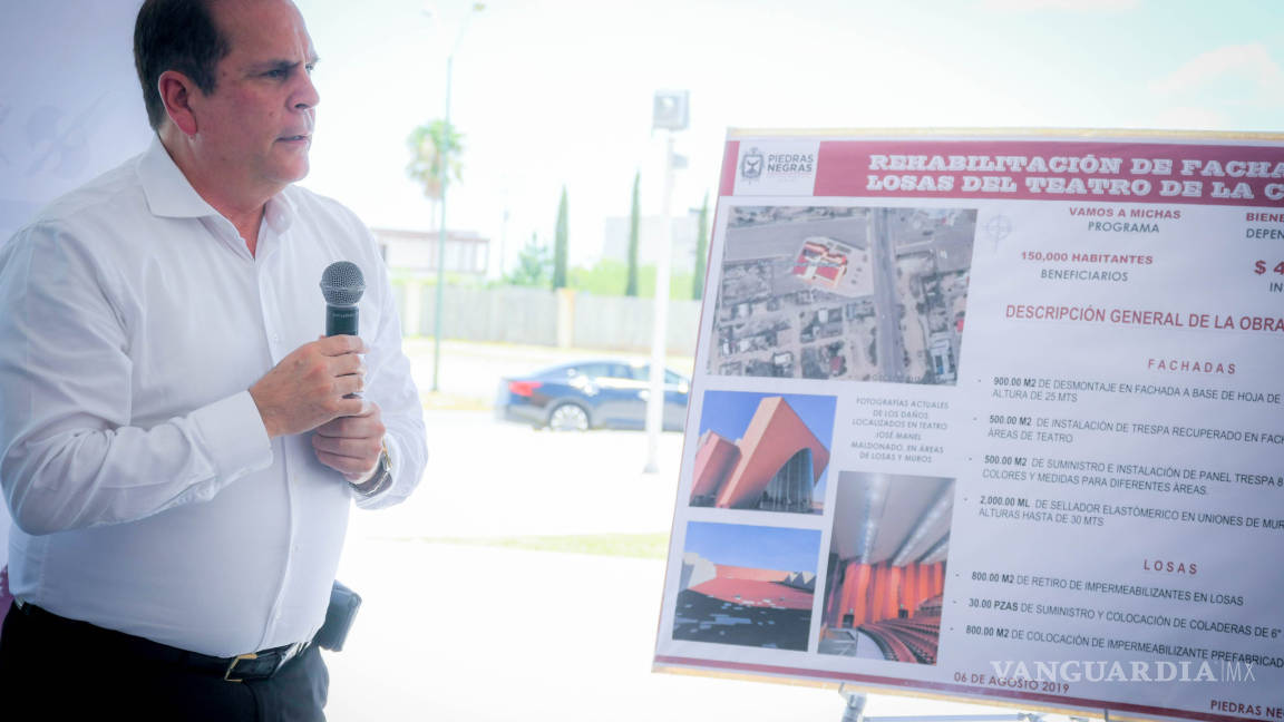 $!Invertirán 9 mdp en rehabilitación de Teatro de la Ciudad de Piedras Negras