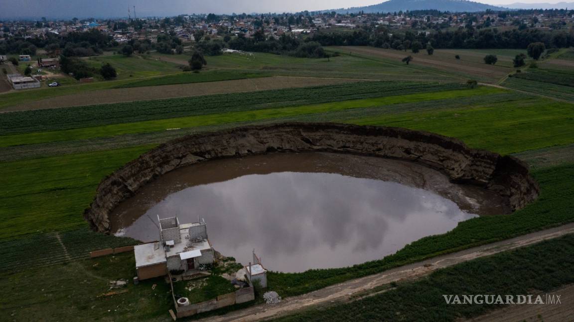 Conagua afirma que socavón en Puebla se formó por proceso natural