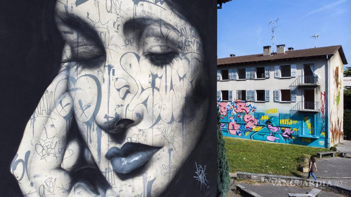 $!Mural en el distrito de Fontenette durante la novena edición de Pump Up The Jam, en Carouge, cerca de Ginebra, Suiza. EFE/EPA/Salvatore Di Nolfi