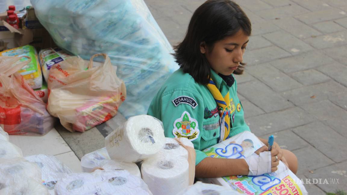 Scouts de Saltillo siguen firmes recaudando apoyo para damnificados de sismos