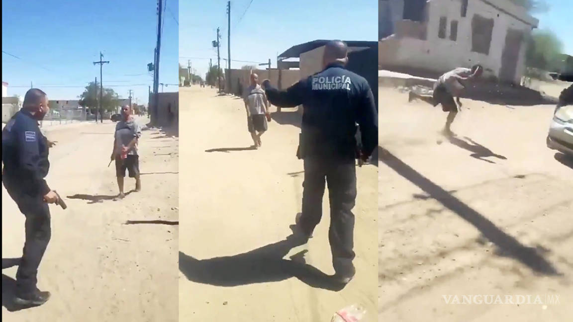 Policía municipal abate a hombre que lo atacó con un cuchillo en Sonora