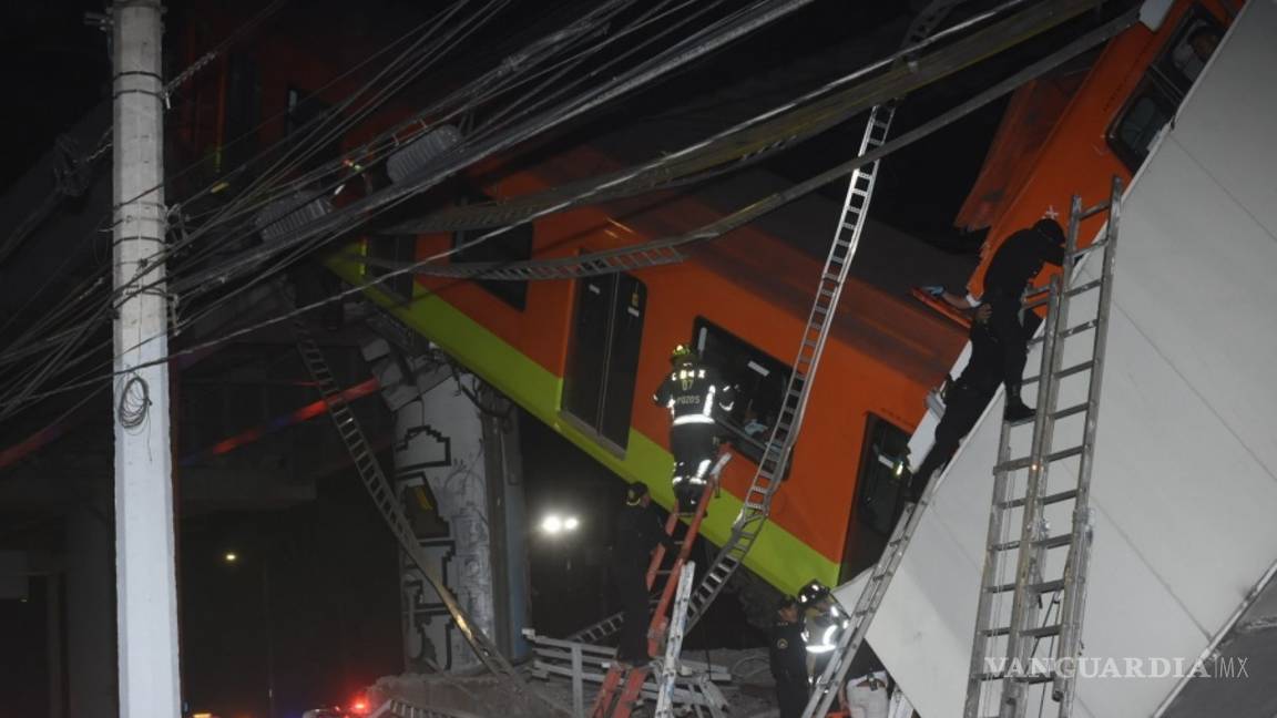$!Imágenes del desplome en el metro en CDMX