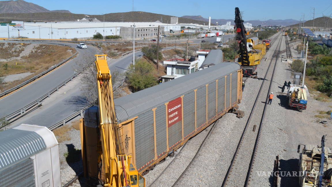 $!Se descarrila tren en patio de General Motors en Ramos Arizpe