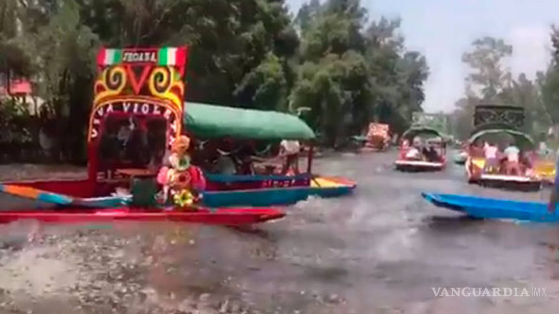 Olas en Xochimilco, por el sismo en la Ciudad de México (video)