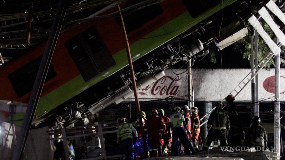 $!Imágenes del desplome en el metro en CDMX