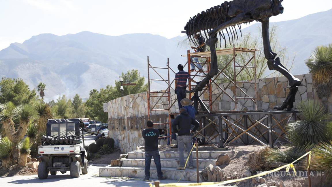 Reubicación de T-Rex del Mude de Saltillo, forma parte del programa turístico Vinos y Dinos