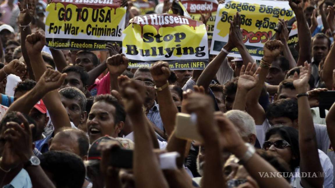 Multitudinaria protesta en Sri Lanka pide a ONU que no moleste a sus &quot;héroes&quot;