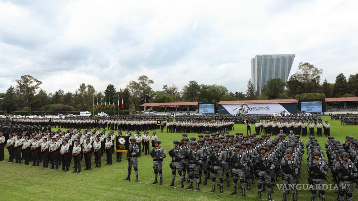 $!La presidenta de México, Claudia Sheinbaum, asistió este lunes para celebrar el sexto aniversario de la Guardia Nacional, grupo de seguridad creado en 2019 por el ex presidente, Andrés Manuel López Obrador durante su sexenio | Foto: Cuartoscuro