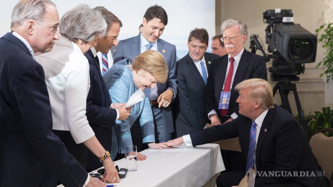 Cuenta Trump su historia de la cumbre del G7 con imágenes en Twitter